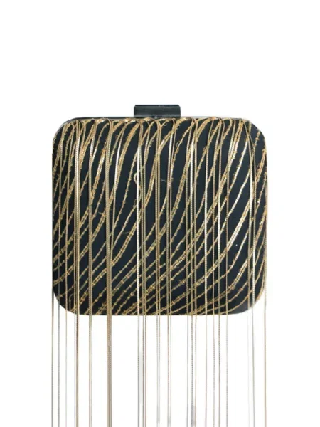 Clutch torbica Gemy Maalouf na rese crna