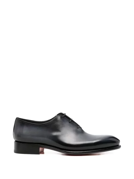 Oxford Santoni cu șireturi din piele albastru