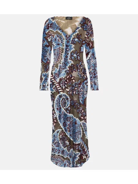 Rochie midi Etro cu imagine până la genunchi de costum albastru