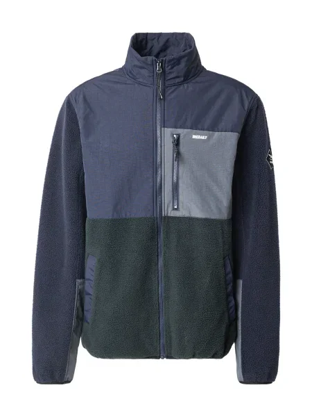 Iriedaily Jachetă fleece Auf Deck albastru marin / gri / verde închis alb