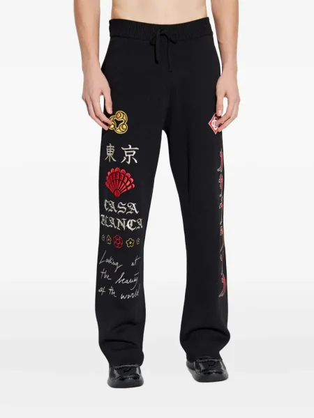 Pantaloni Casablanca cu broderie negru