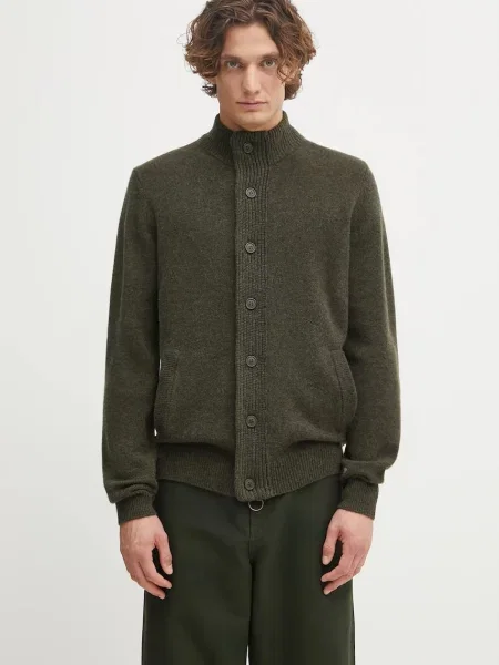 Barbour cardigan din lana verde