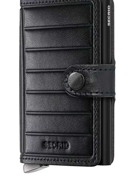 Secrid portofel de piele EMBOSS LINES negru