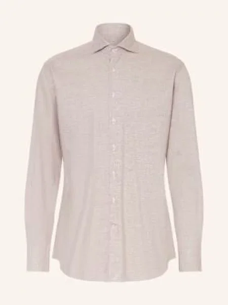 Artigiano Koszula Flanelowa Classic Fit beige beżowa