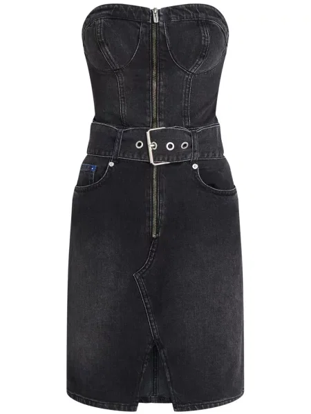 Rochie din denim Karl Lagerfeld Jeans negru