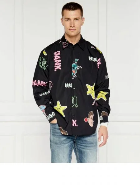 HUGO Ing Ellisoe | Relaxed fit fekete