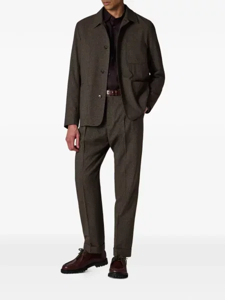 Pantaloni Paul Smith plisate maro