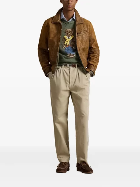 Dlouhá pruhovaná s límcem kšiltovka Polo Ralph Lauren modrá