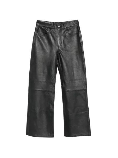Pantaloni Haikure din piele cu 5 buzunare negru