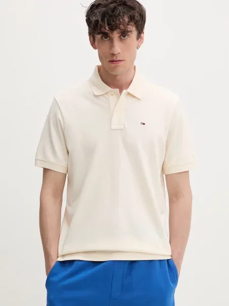 Tricou polo Tommy Jeans bej