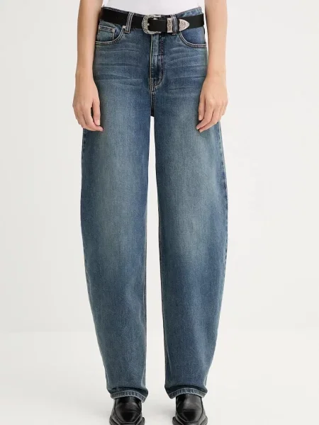 Gestuz jeans high waist albastru