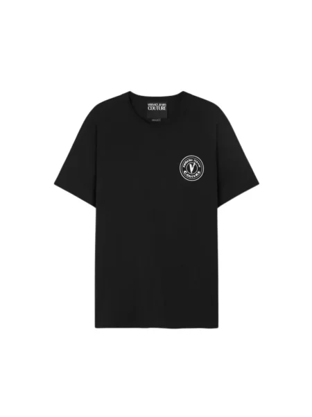 Koszulka Versace Jeans Couture z nadrukiem czarna
