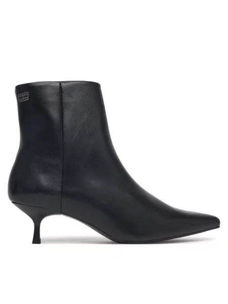 Tommy Jeans Botine Tjw Pointed Kitten Heel Boots negru