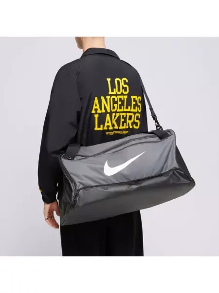 NIKE Sportinis krepšys Brasilia pilka balta juoda