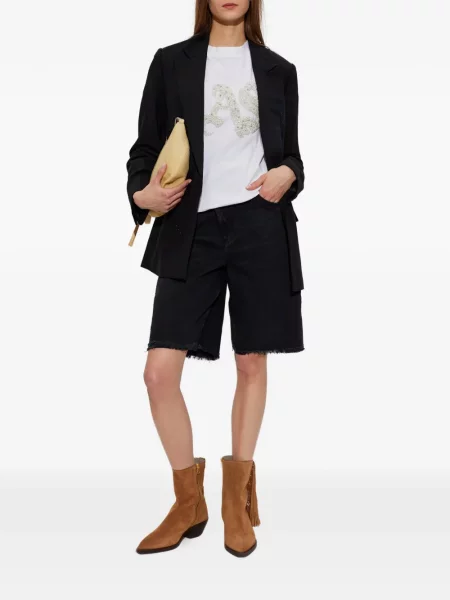 Tricou Allsaints cu perle alb