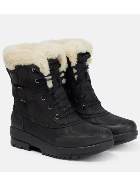 Cizme scurte Sorel din piele de căprioară negru