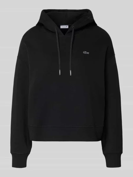 Bluza z kapturem Oversized z Mieszanka bawełny Lacoste Sport czarna