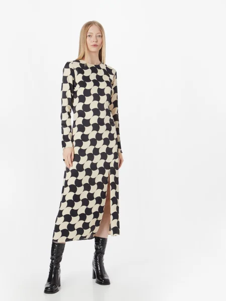 Warehouse Rochie bej negru