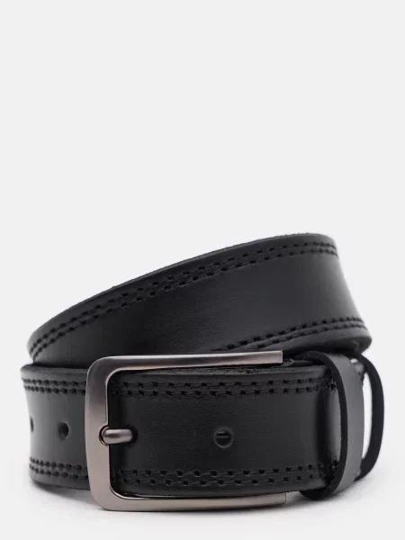 Кожаный ремень Borsa Leather с ремешками черный