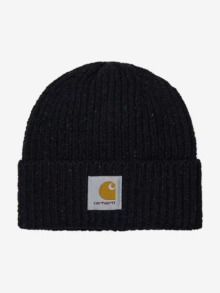 Carhartt WIP căciulă Anglistic Beanie din tricot gros negru