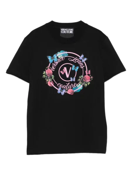 Tričko Versace Jeans Couture s potiskem černé