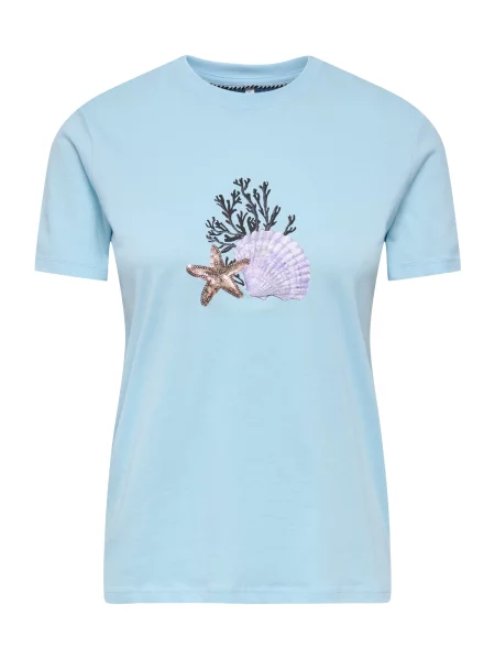 ONLY Tricou ONLKita albastru deschis / maro / mov deschis negru