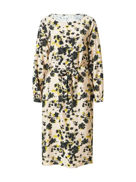 JDY Obleka JDYELIA bež / rumena črna