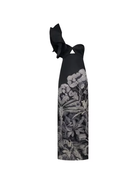 Rochie maxi Johanna Ortiz cu un umăr gol negru