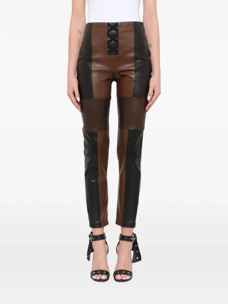 Pantaloni Neil Barrett din piele negru