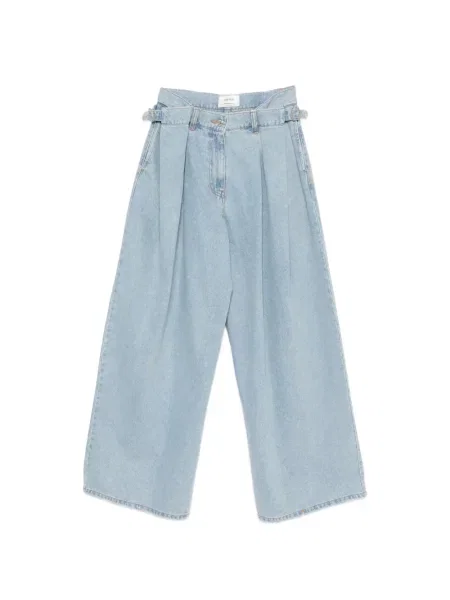 Blugi System plisate albastru