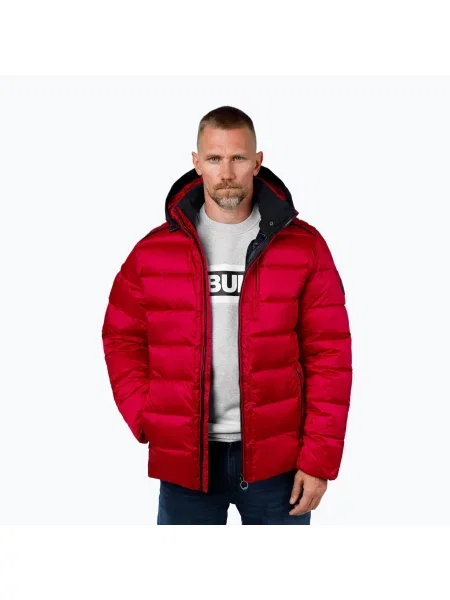 Kurtka zimowa Pitbull Barles Ribstop Padded Hooded czerwona
