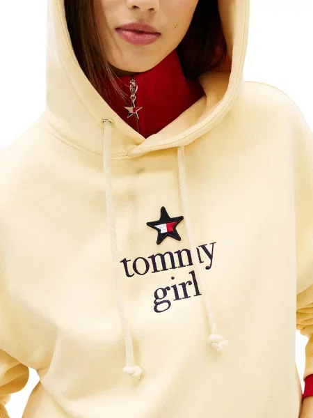Bluza z kapturem Tommy Jeans z kapturem beżowa