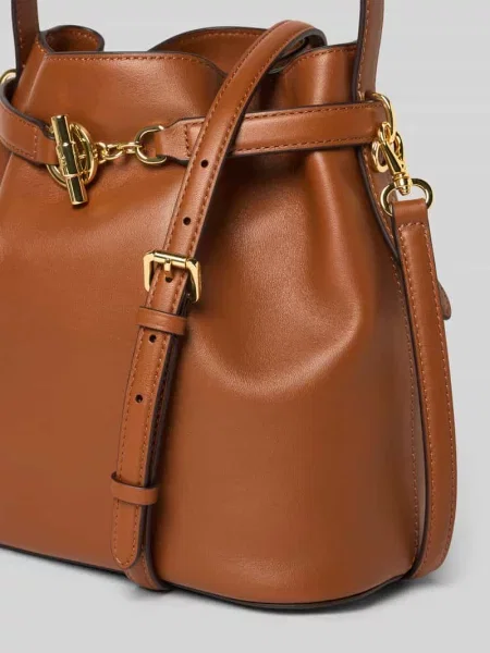 Lauren Ralph Lauren torebka worek skórzana brązowa