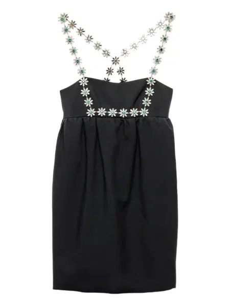 Rochie mini Prada cu broderie de costum mini negru