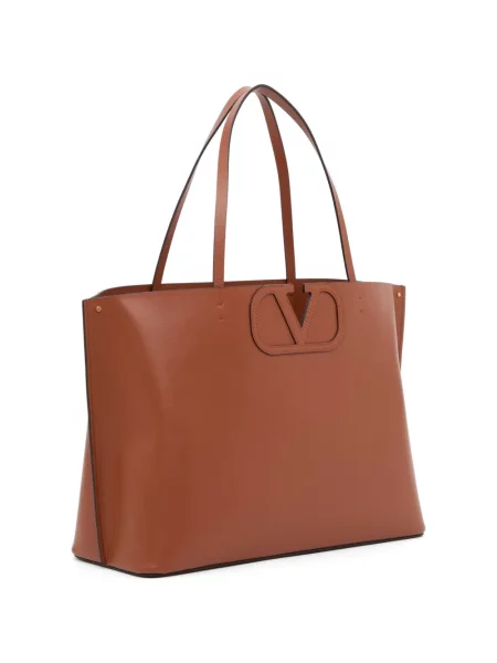 Τσάντα shopper Valentino Garavani καφέ