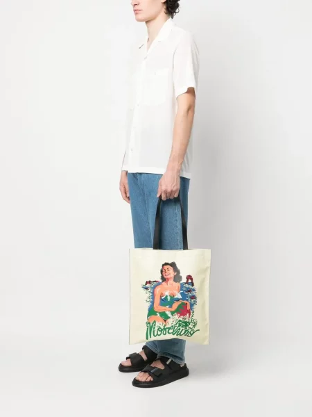 Torba Moschino z nadrukiem żółta