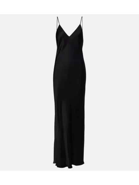 Rochie maxi Isabel Marant din satin negru