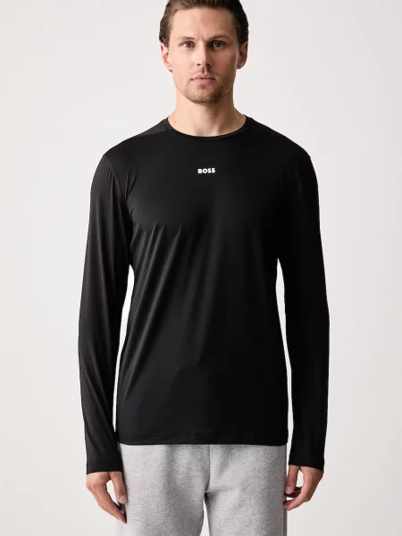 Tricou cu mânecă lungă Boss Green negru