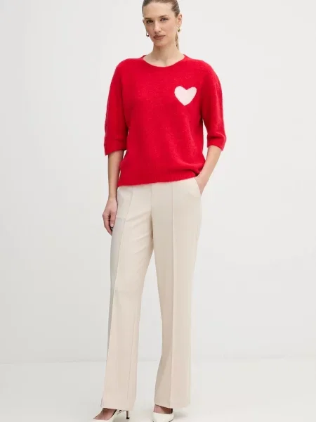 Светр з додаванням вовни альпаки OUI червоний