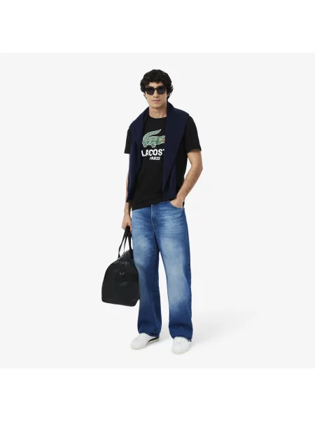 Lacoste T-Shirt Z Nadrukiem brązowy