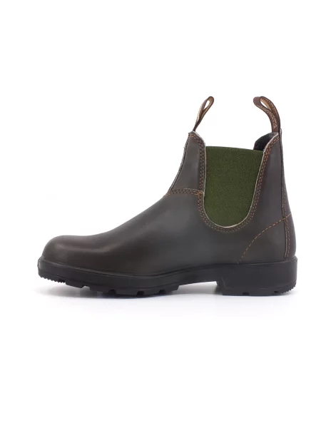 Sztyblety Blundstone skórzane z logo brązowe
