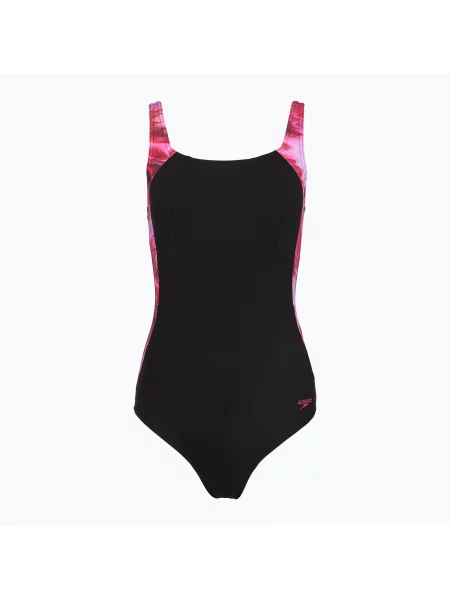 Costum de baie întreg pentru femei Speedo Shaping LunaLustre Printed anthracite/ruby