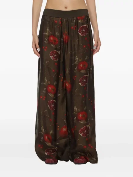 Pantaloni Uma Wang cu imagine maro