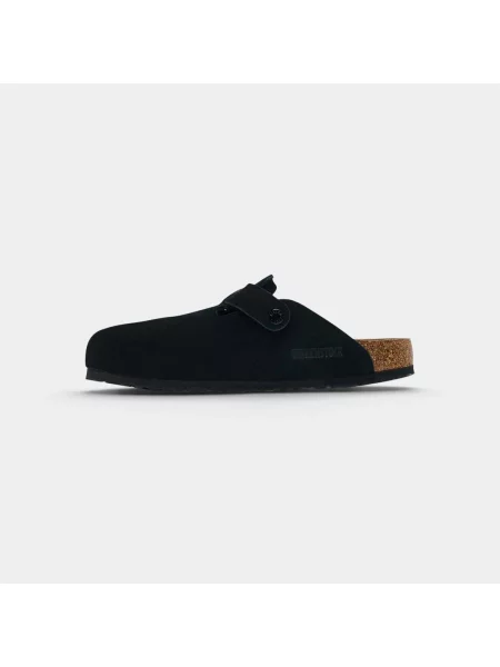 Birkenstock papuci din piele Boston negru