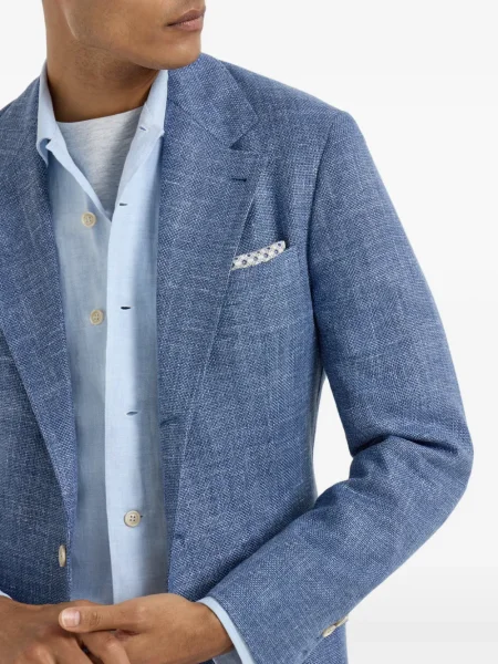 Fular Brunello Cucinelli de mătase cu imprimeu geometric gri