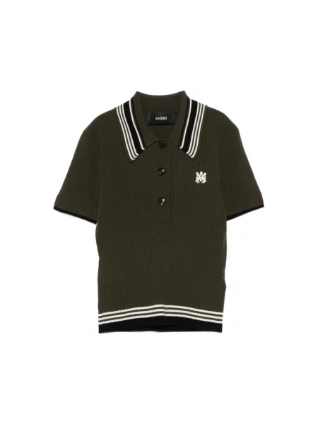 Polo Amiri wełniane w paski zielone