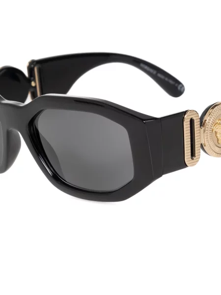Ochelari de soare Versace cu imprimeu geometric negru