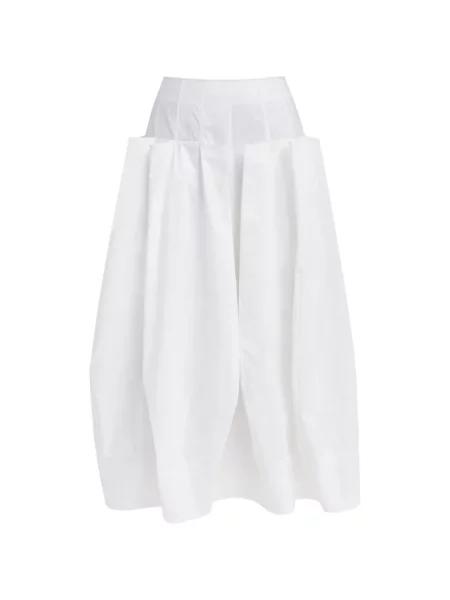 Fustă midi Tibi din poplin alb