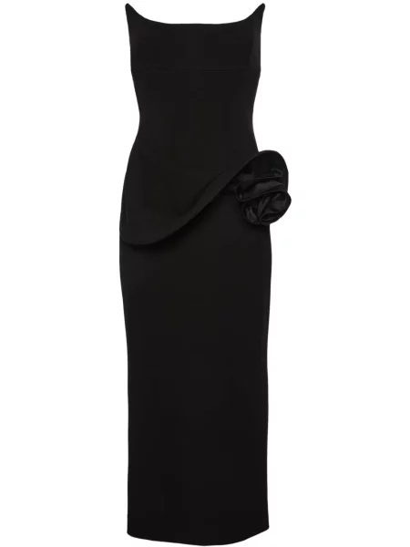 Sukienka midi Magda Butrym w kwiatki do kolan garniturowa czarna