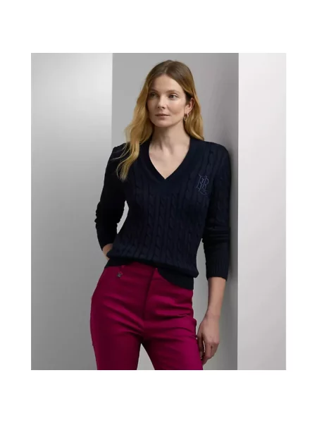 Dzianinowy sweter Lauren Ralph Lauren niebieski